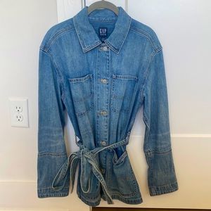 *NEW* GAP denim jacket w/ belt tie